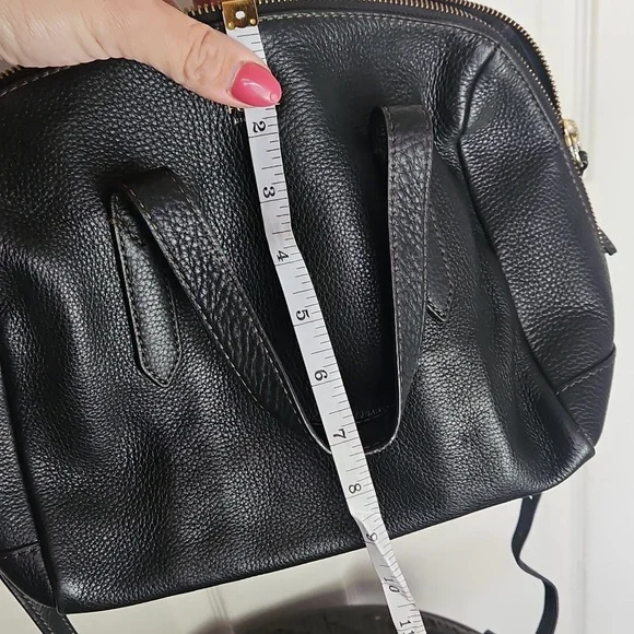 Fossil Black Crossbody Bag Satchel Pebbled Leather - Picture 16 of 16